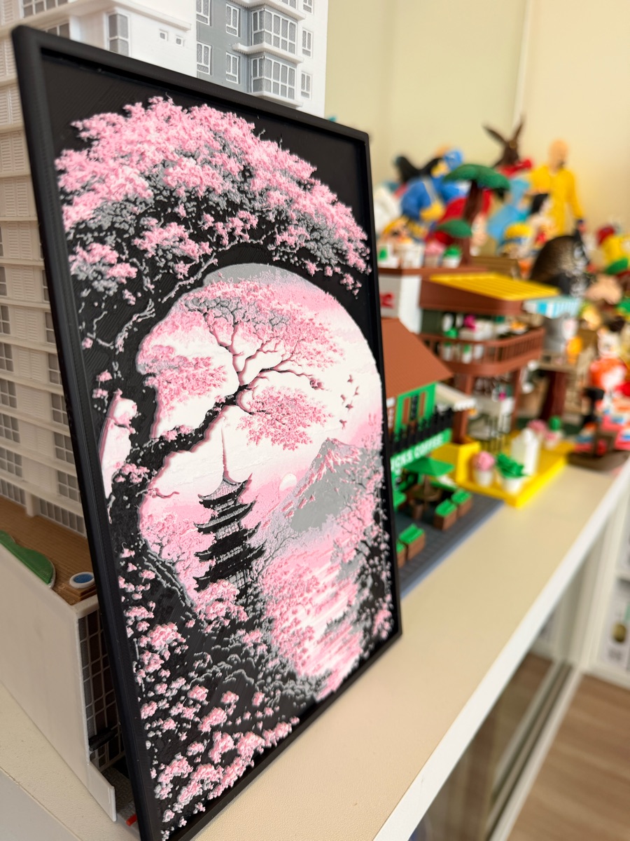 Quadro impresso com tema de cerejeira